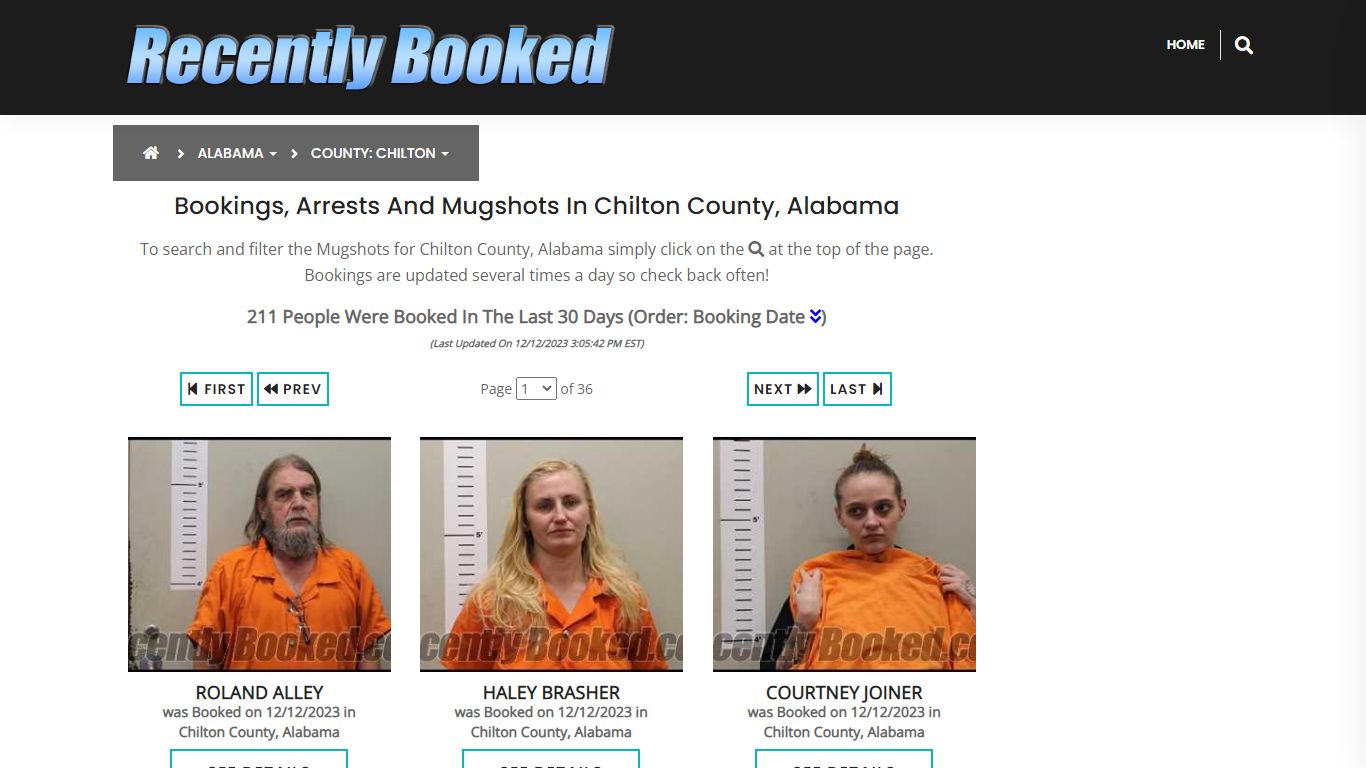 Recent bookings, Arrests, Mugshots in Chilton County, Alabama